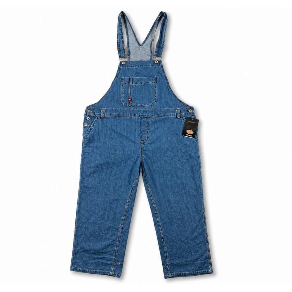 NEW Dickies Relaxed Fit Straight Leg Bib Overalls Women XL Blue Denim‎ Farmcore